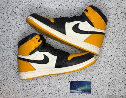 Jordan 1 Yellow Toe Taxi 10 Men/11.5 Women “Preowned”