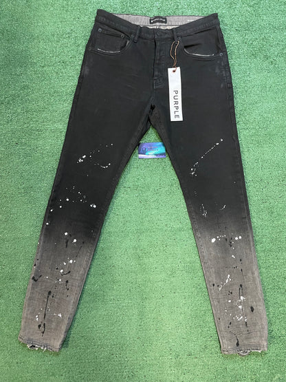 Purple Brand Bleached black raw jeans