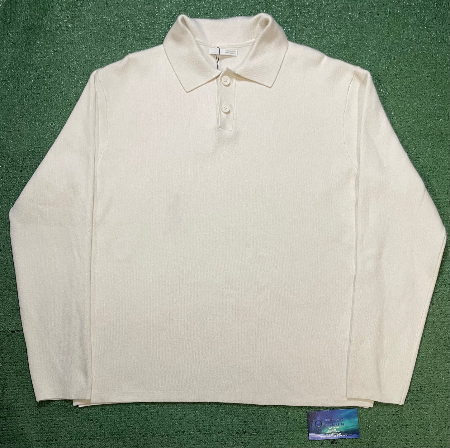 Zara beige longsleeve polo