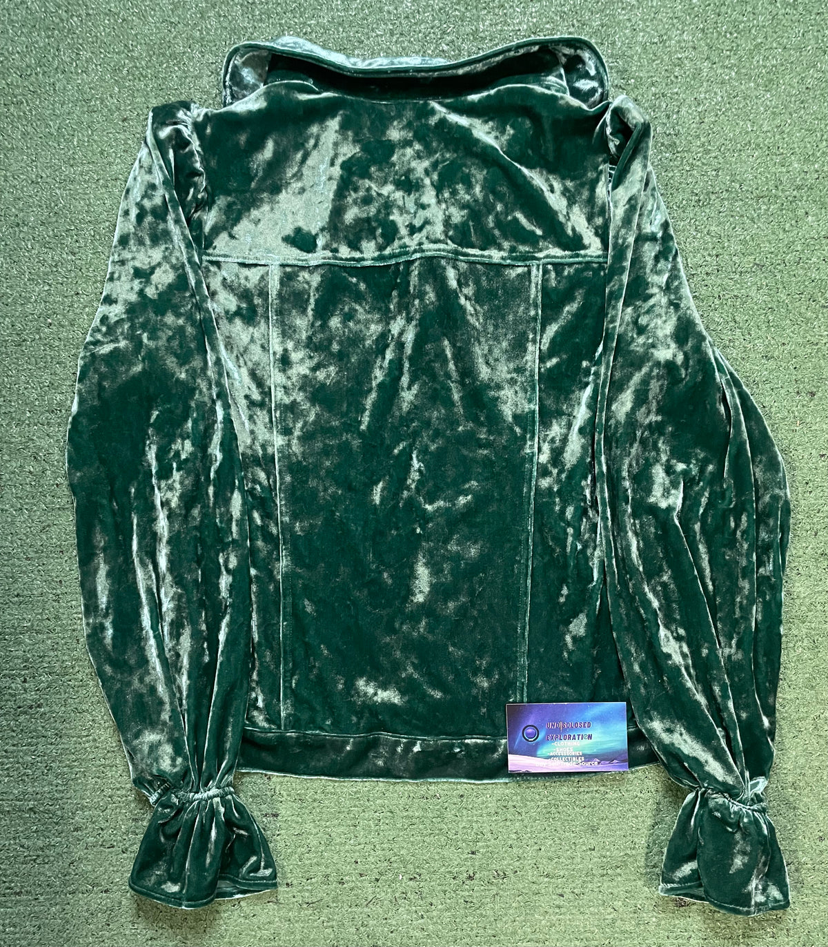 Colleen Lopez velvet green button up