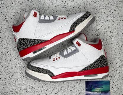Jordan 3 Fire Red 7 Youth/8.5 Women “Preowned”