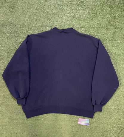 Vintage 1990s WSU Washington state university navy and grey embroidered crewneck
