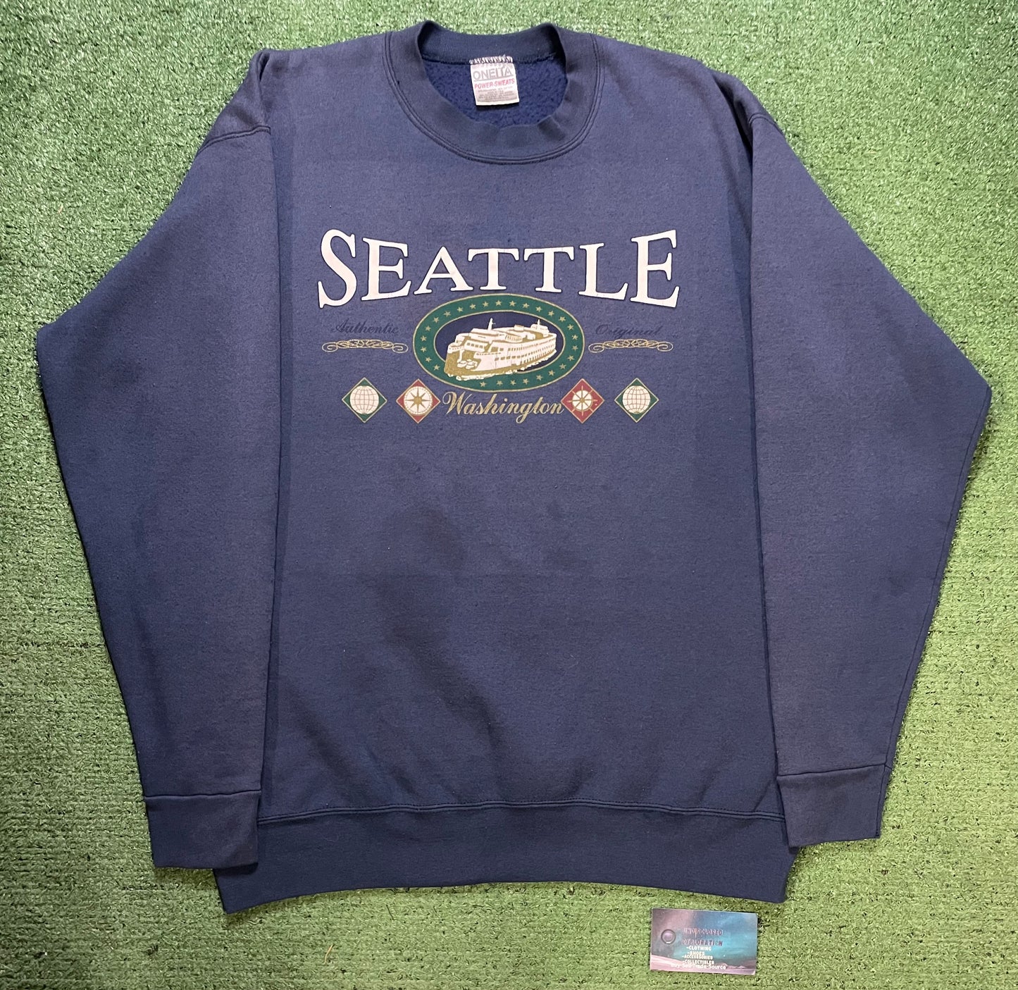Vimtage 1990s Seattle Washington blue crewneck