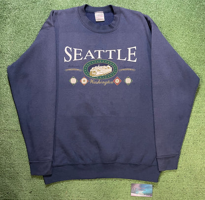 Vimtage 1990s Seattle Washington blue crewneck