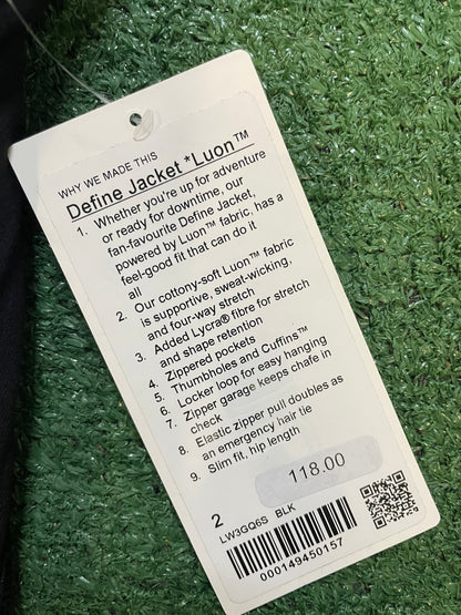 lululemon define luon black jacket