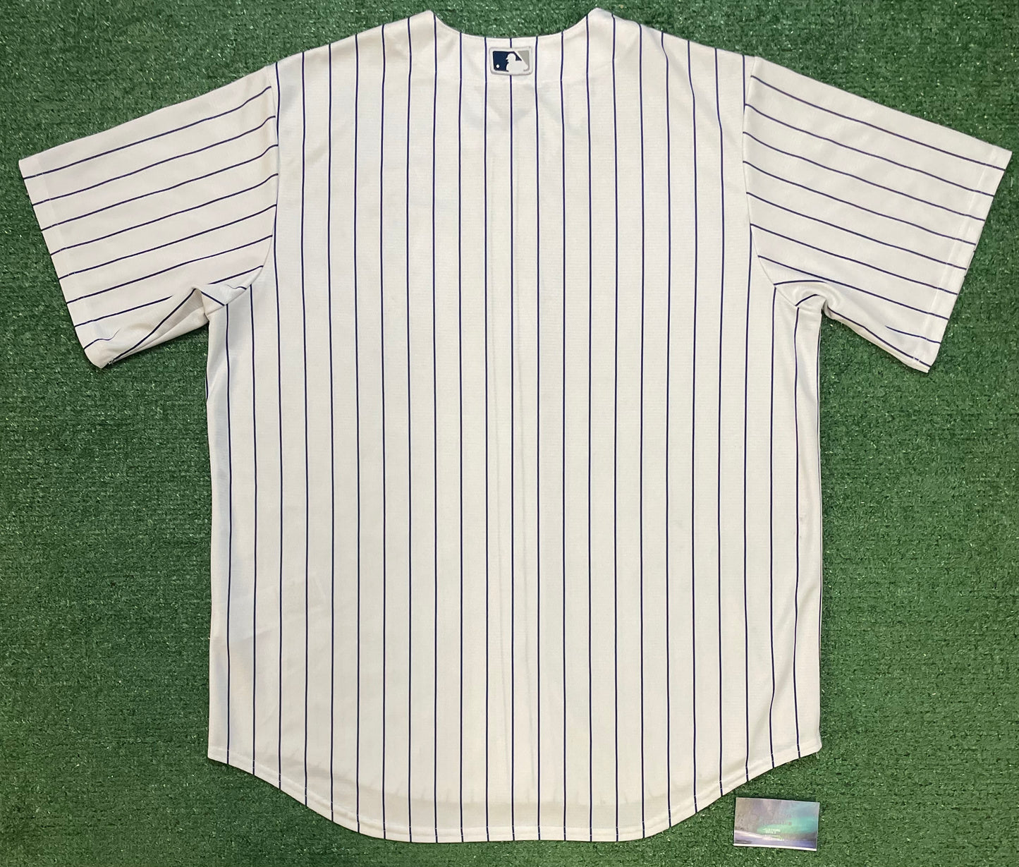 New York Yankees pinstripe white and navy jersey