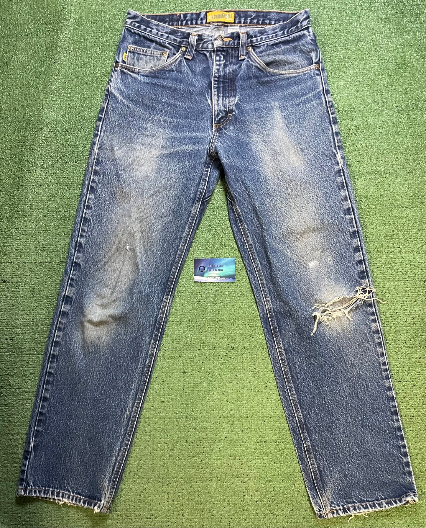Diamond Gusset blue jeans