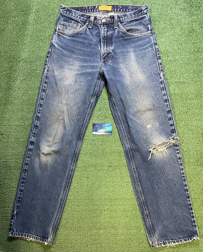 Diamond Gusset blue jeans