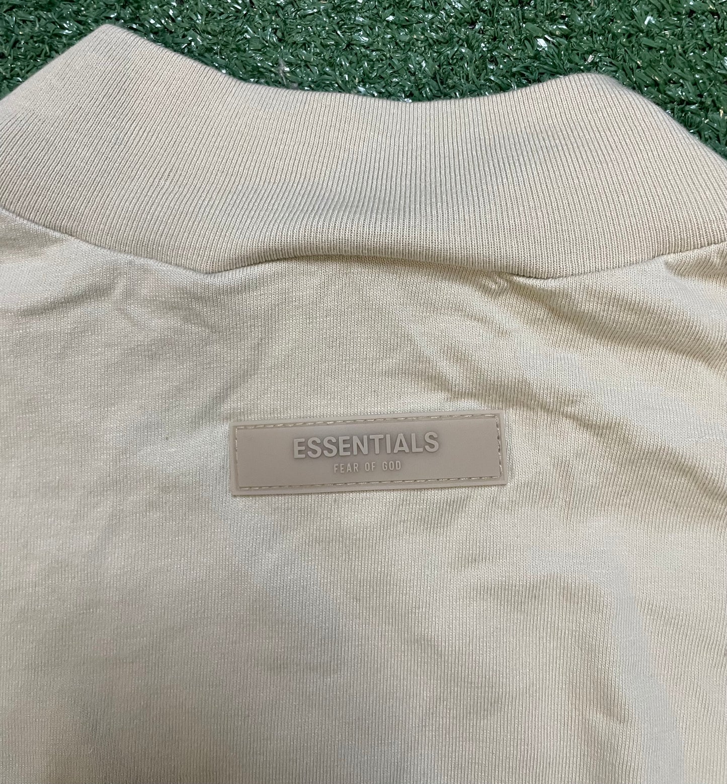 Fear of god Essentials beige mock neck longsleeve