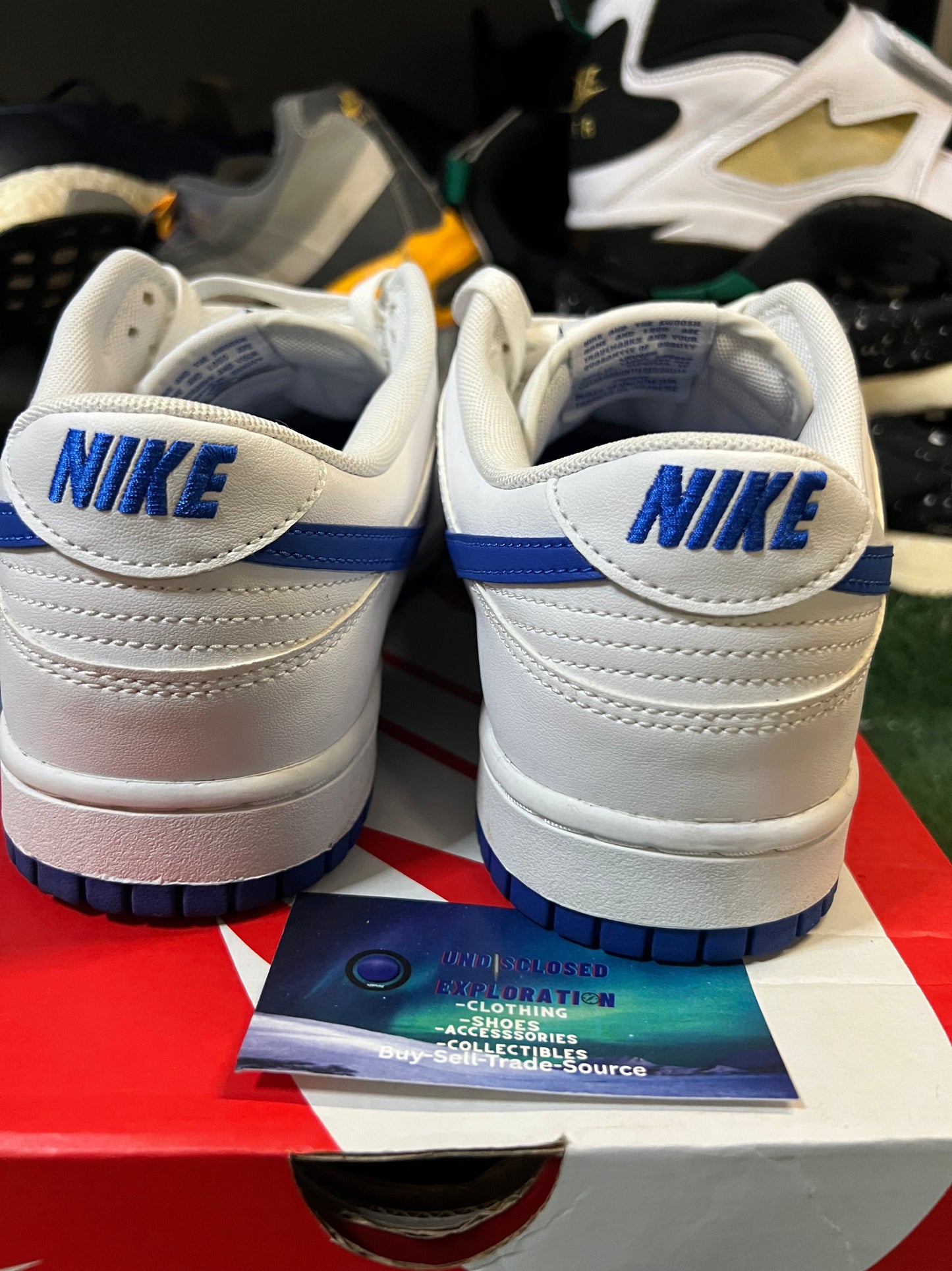 Nike dunk low white hyper royal size 11men/12.5women