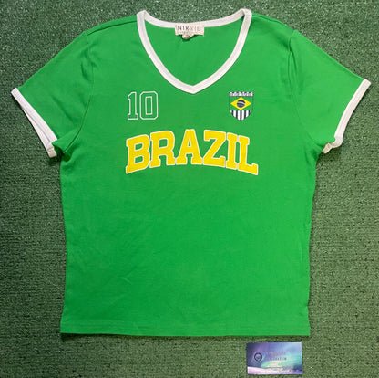 Brazil soccer baby tee