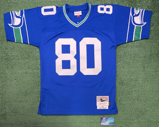 Seattle Seahawks Mitchell & ness Steve Largent #80 blue jersey
