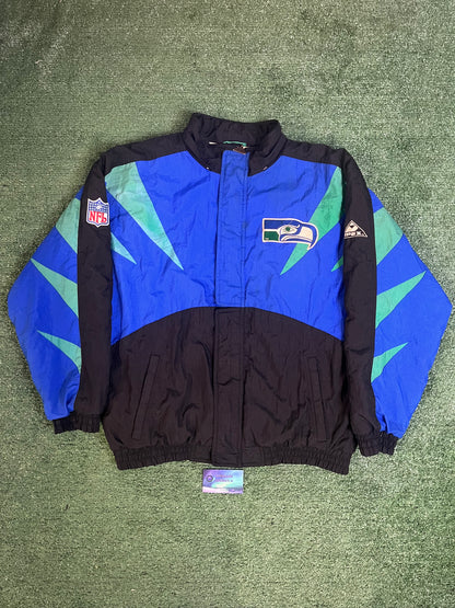 Vintage Seattle Seahawks 1990s Apex One Jacket NFL Football Coat