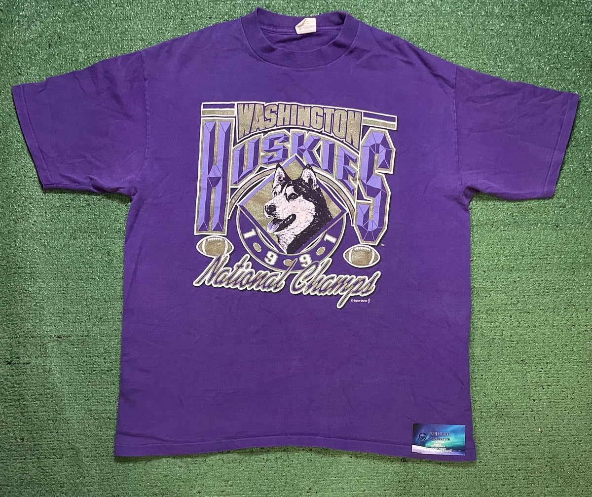Vintage 1991 UW University of Washington Huskies National championships tee