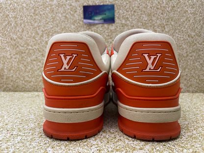 Louis Vuitton LV Trainer Orange Size 8LV/10 US “Preowned”