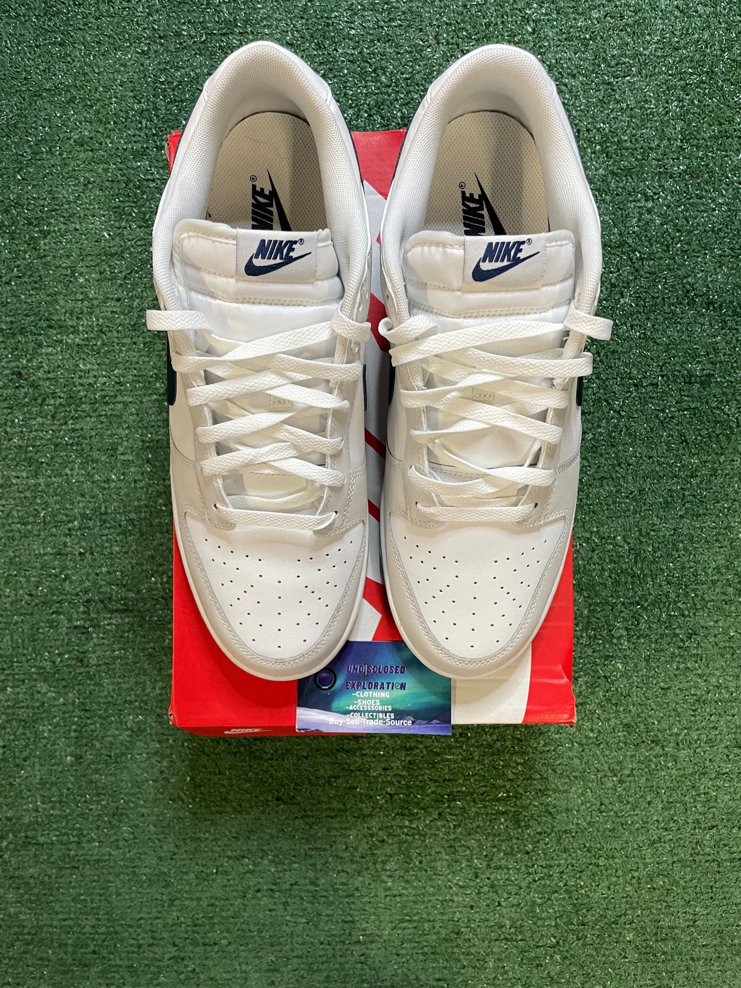 Nike Dunk Low white midnight navy size 12men/13.5women