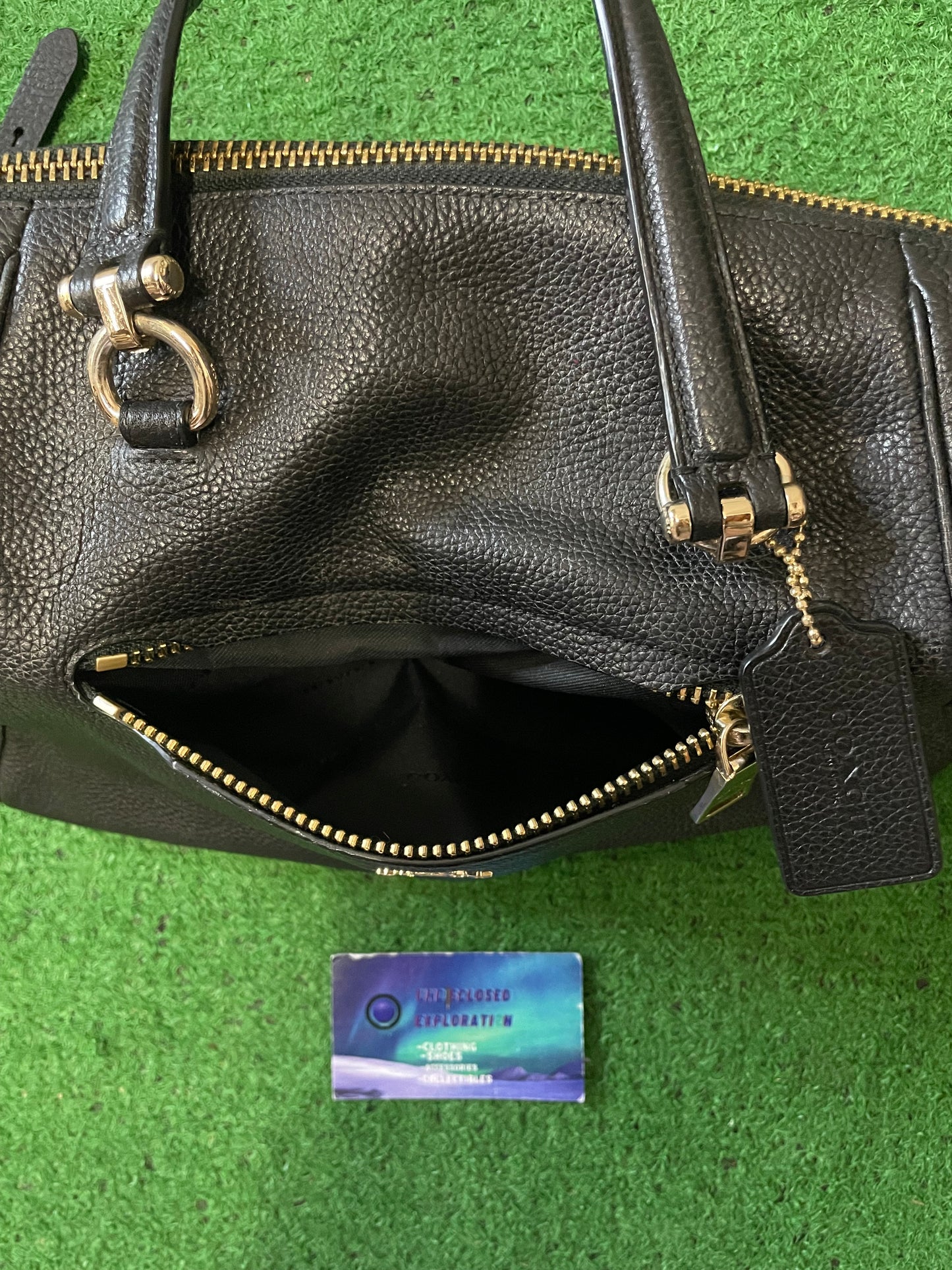 Coach black leather prairie satchel bag