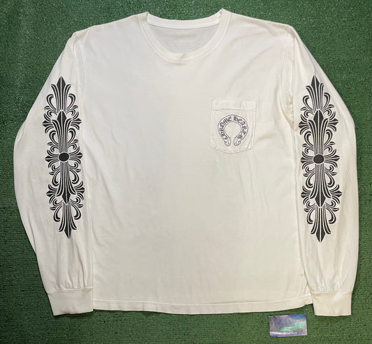Chrome Hearts floral white longsleeeve