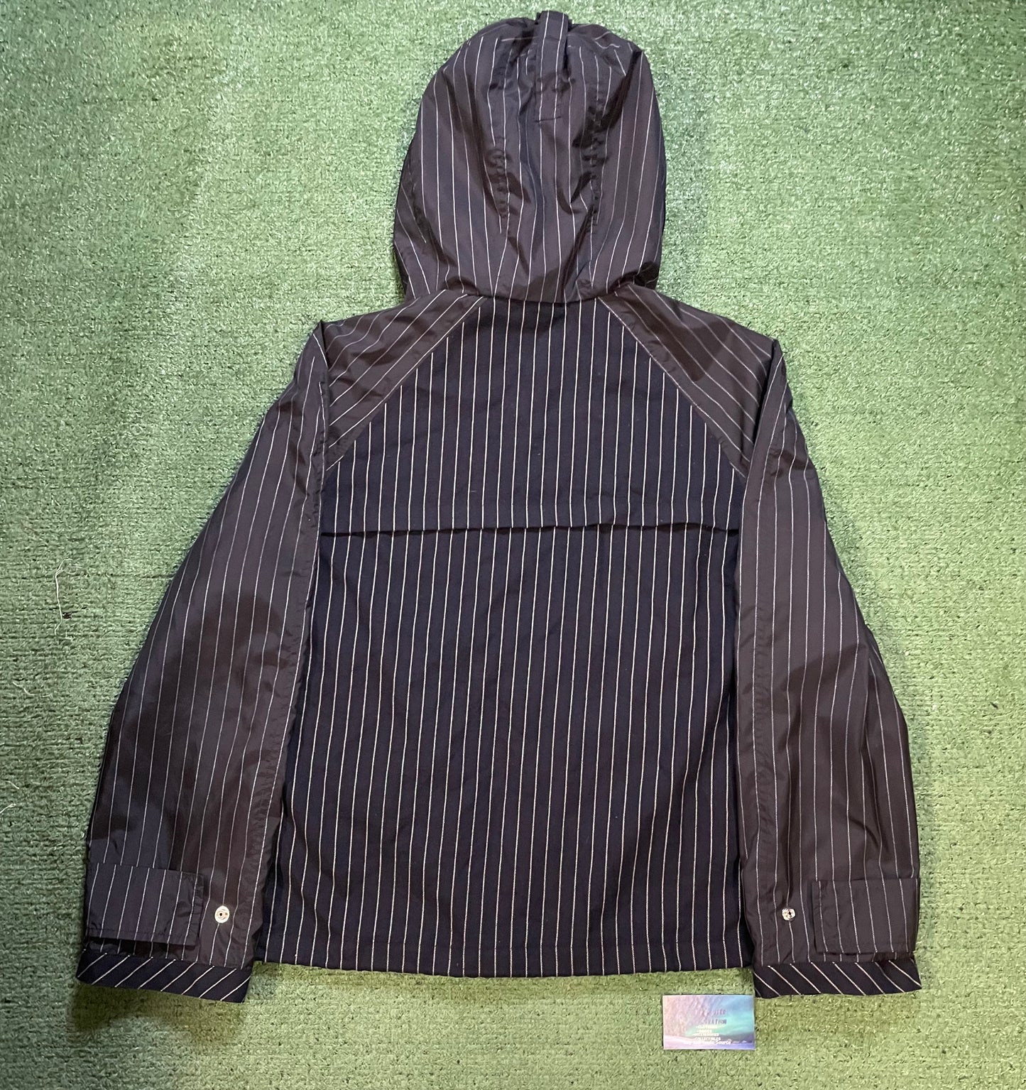 Burberry navy and white pinstripe jacket