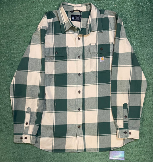 Carhartt green and beige flannel