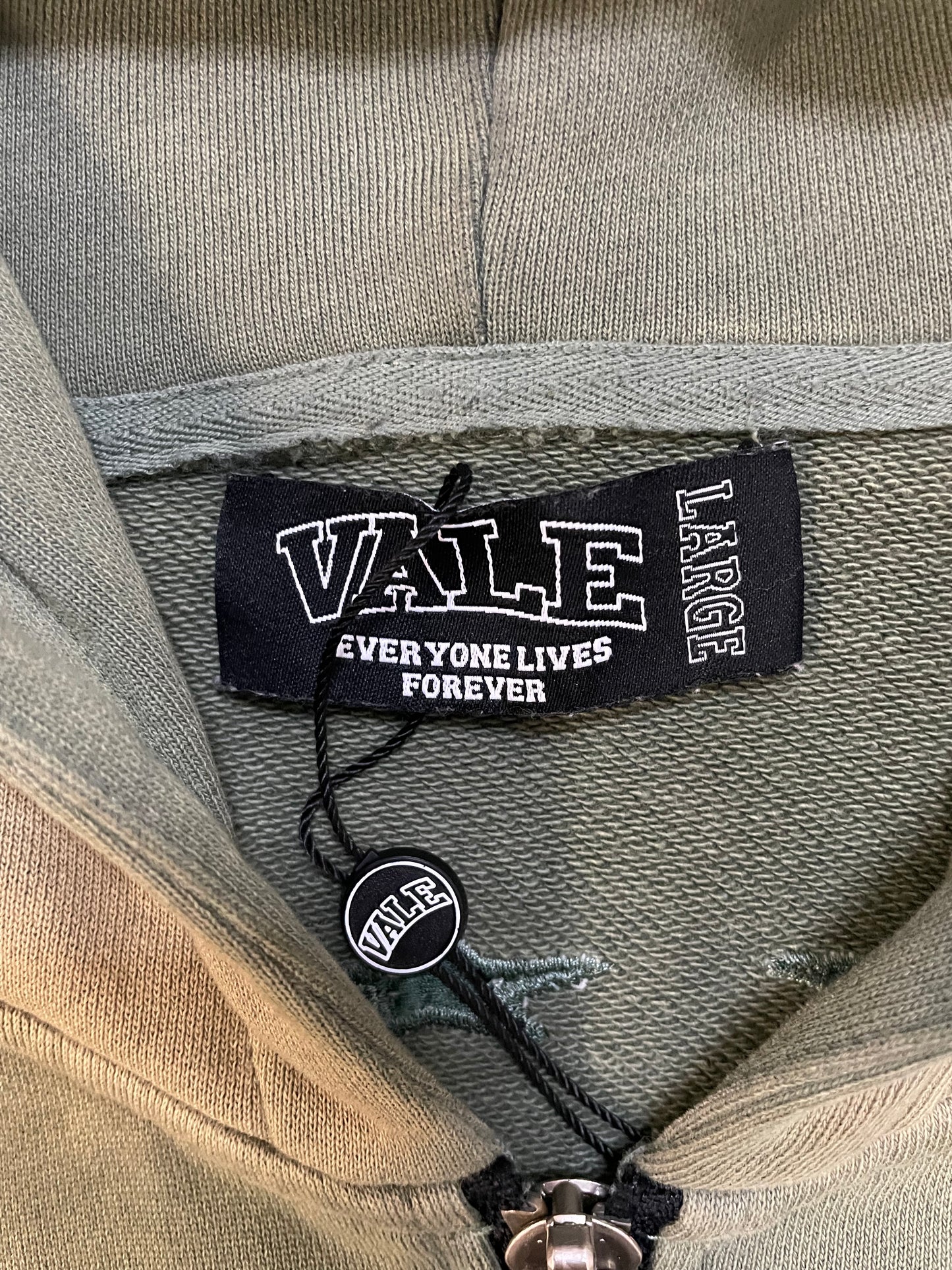 Vale green zip up hoodie
