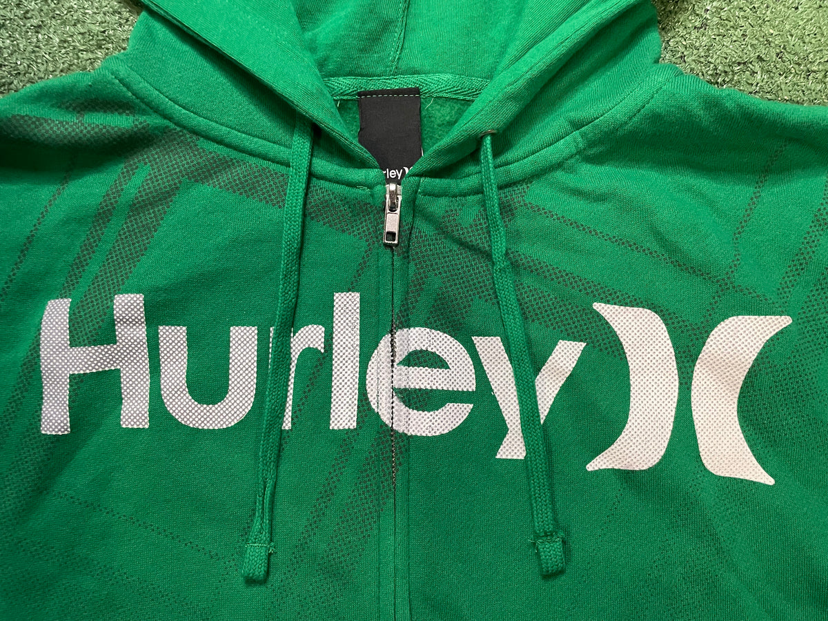 Hurley full zip green hoodie