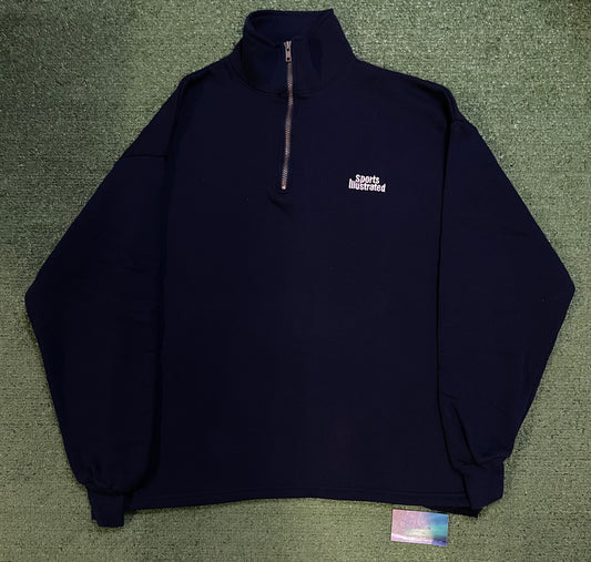 Vintage 1990s Sports Illustrated embroidered quarter zip up hoodie