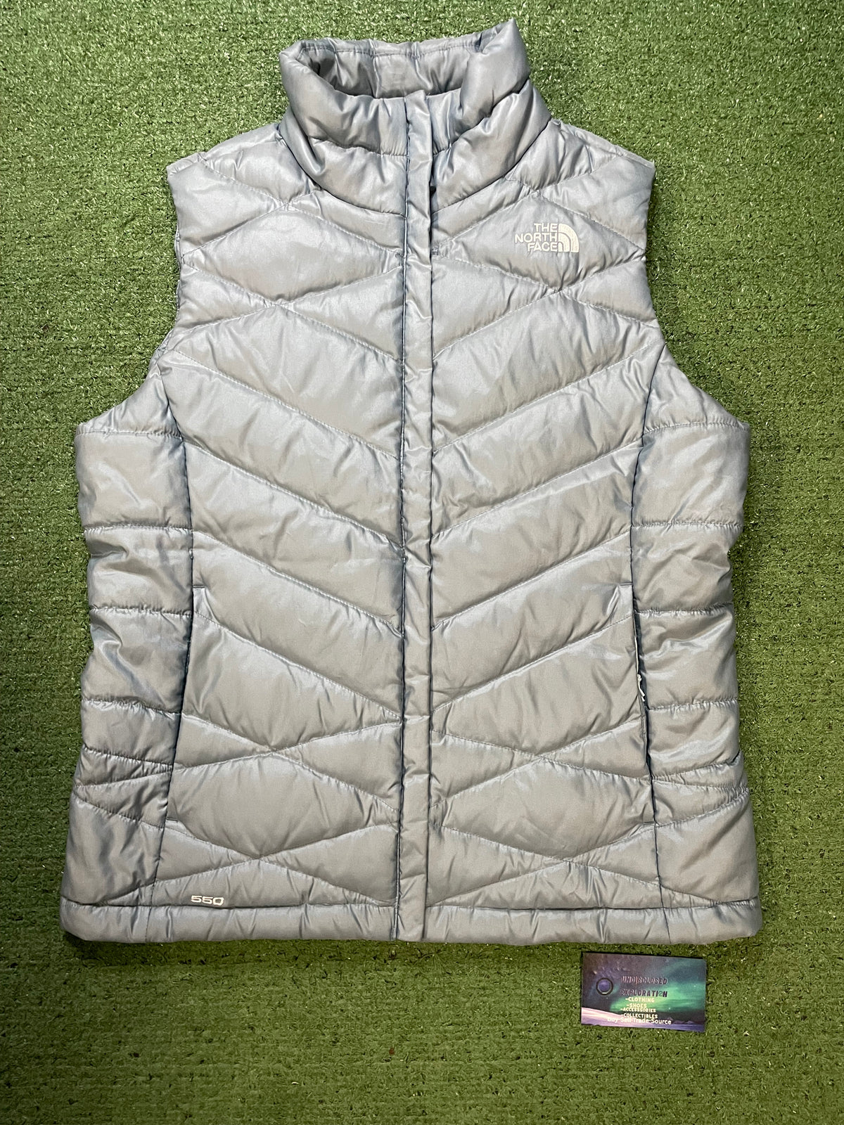 The North Face light blue 550 vest
