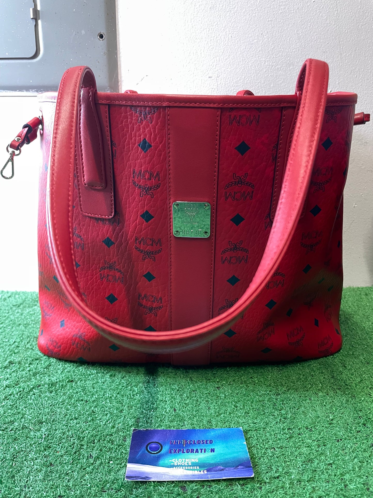 MCM Reversible Liz Visetos candy red bag