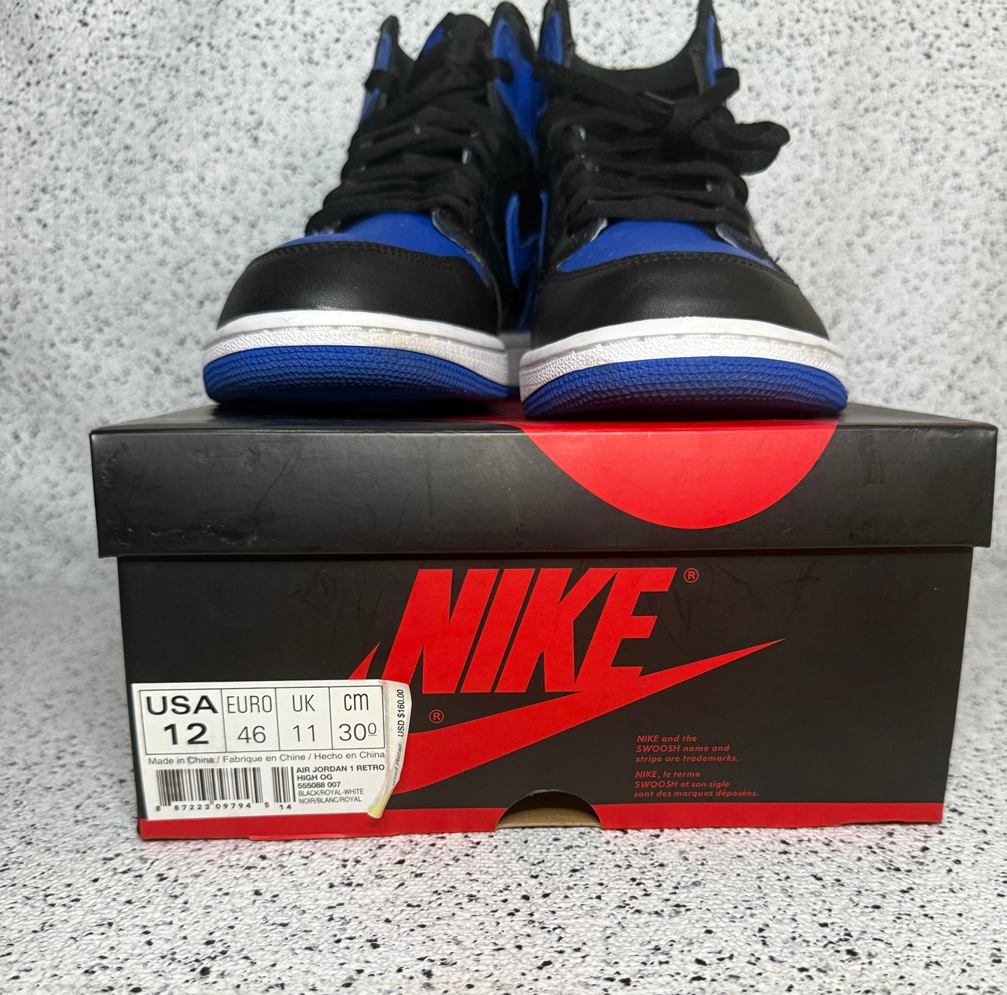 Jordan 1 Royal 2017 12 Men/13.5 Women “Preowned”