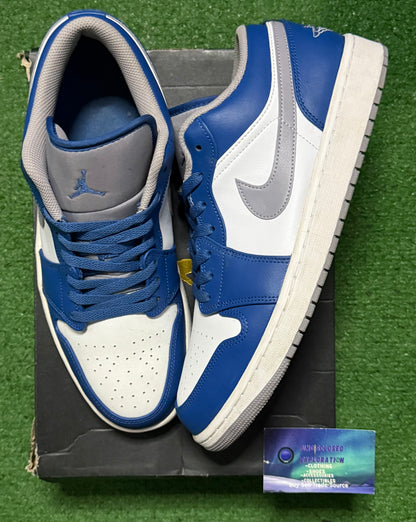 Jordan 1 Low True Blue 12 Men/13.5 Women “Preowned”