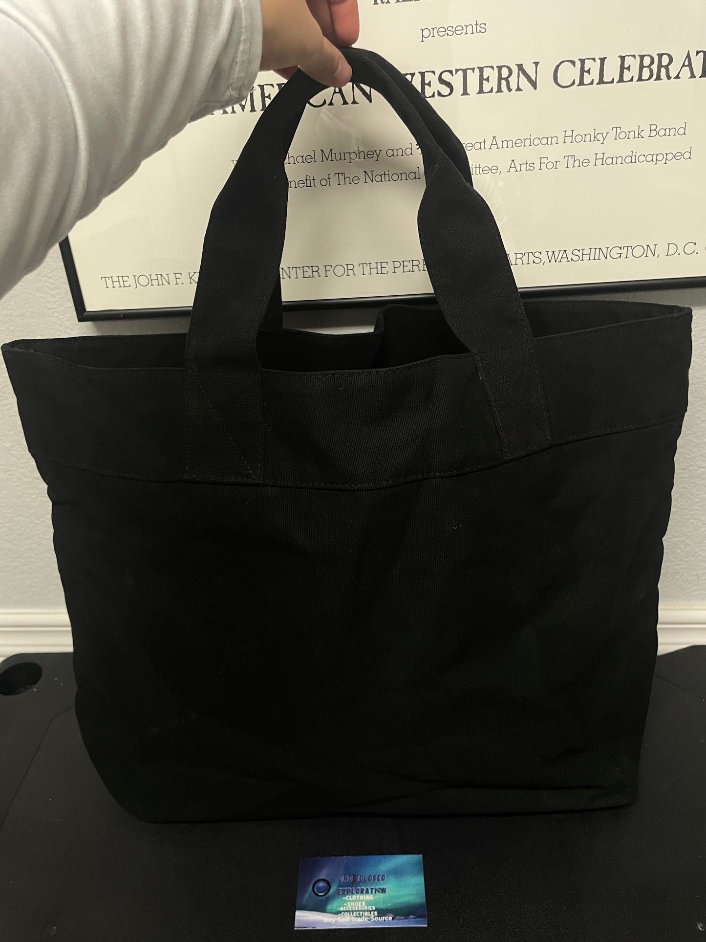 Victoria’s Secret black canvas studded tote bag
