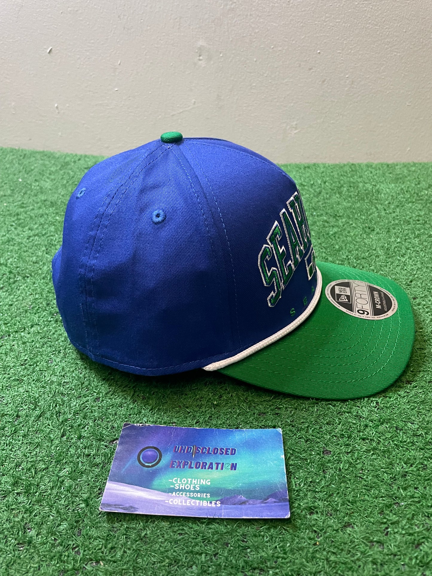 Seattle Seahawks throwback arc logo blue and green hat