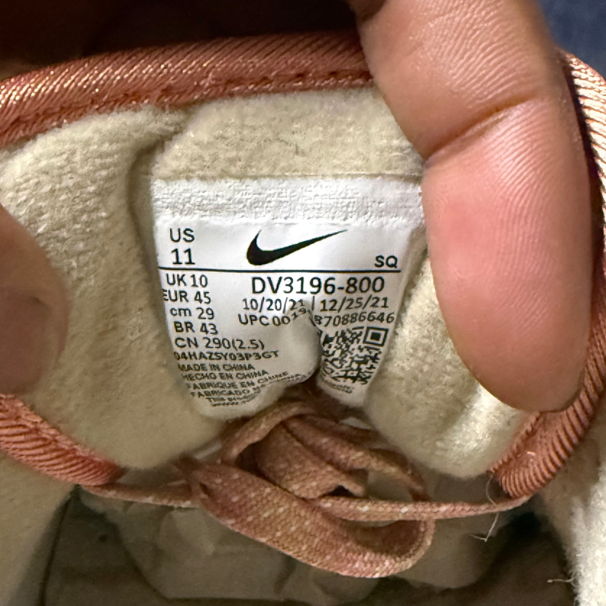 Nike Air Max 1 Light Madder Root 11 Men “Preowned”