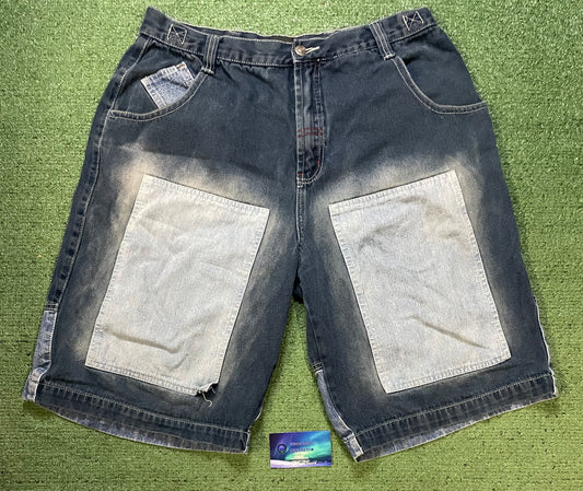 No boundaries denim double knee shorts