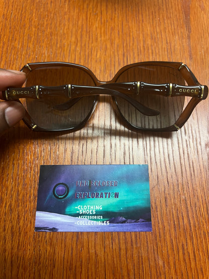 Gucci bamboo brown and gold sunglasses