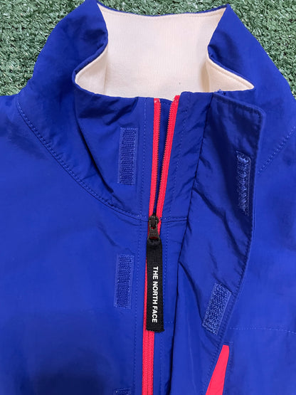 North face half zip fleece white and blue