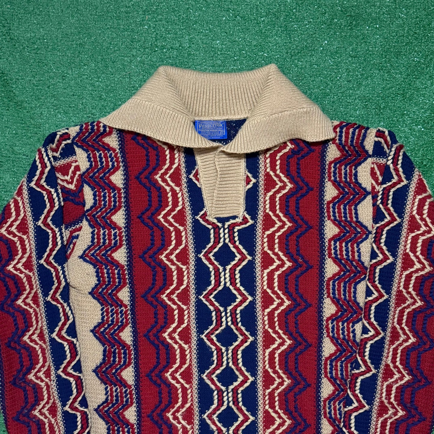 Vintage Pendleton Collar Knit Sweater