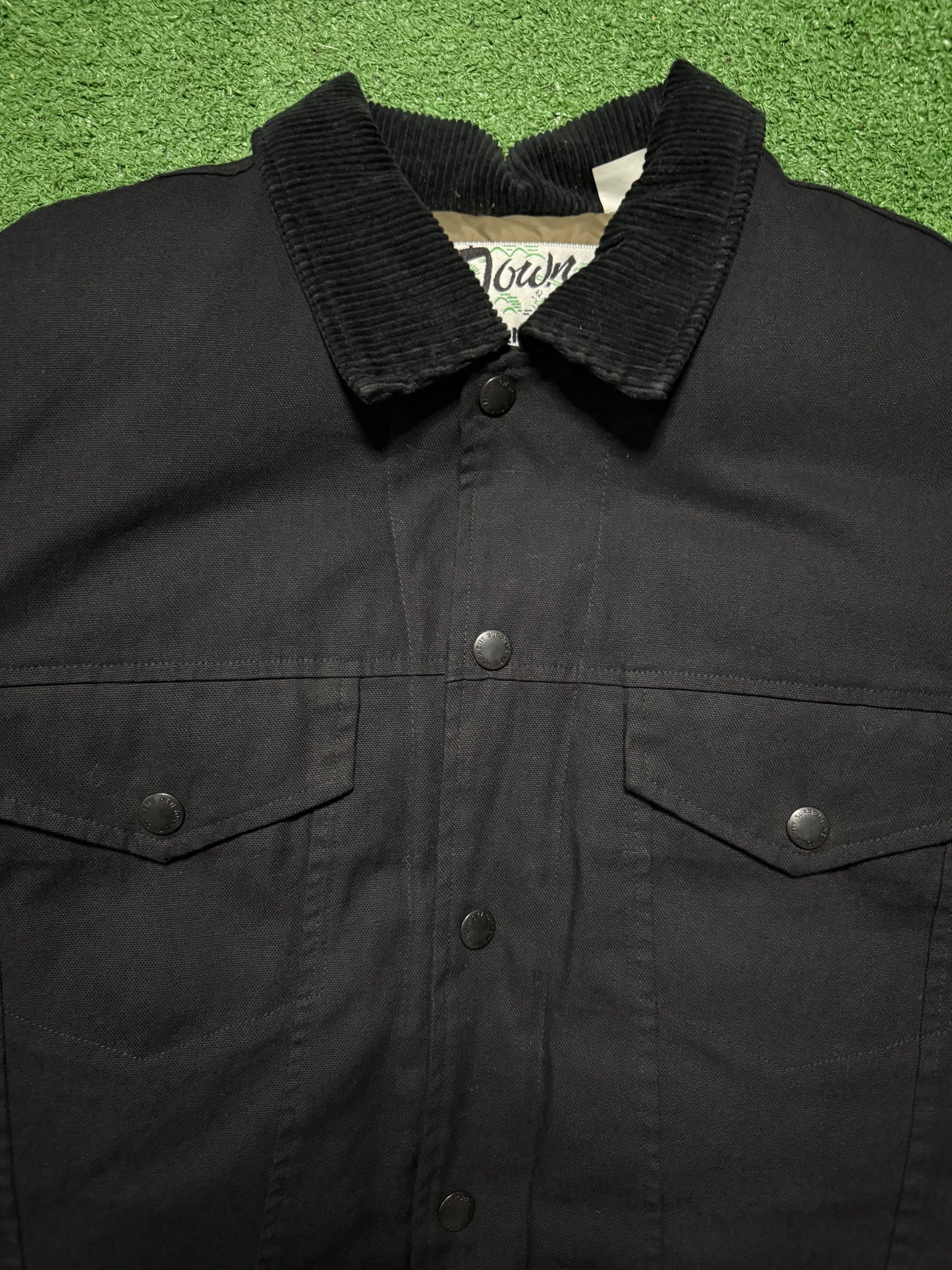 Supreme Schott Canvas Down Trucker Jacket Black