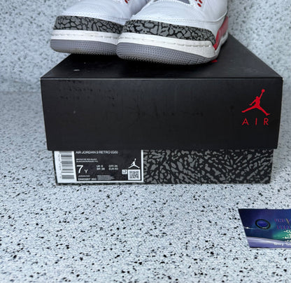 Jordan 3 Fire Red 7 Youth/8.5 Women “Preowned”