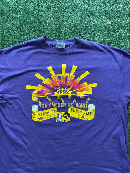 Vintage 1995 UW vs Iowa UW Marching band T shirt