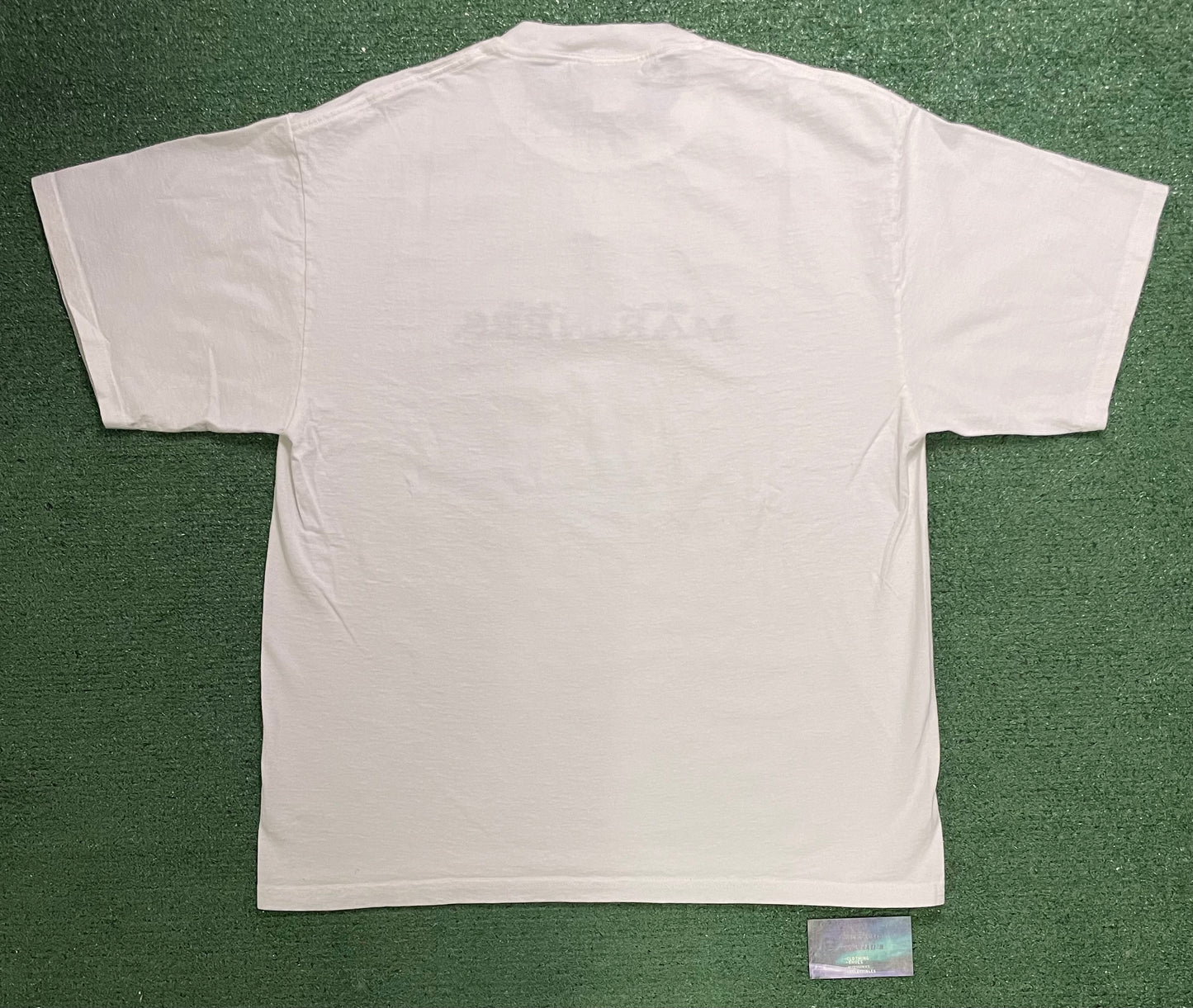 Vintage 1990s Seattle Mariners white embroidered tee