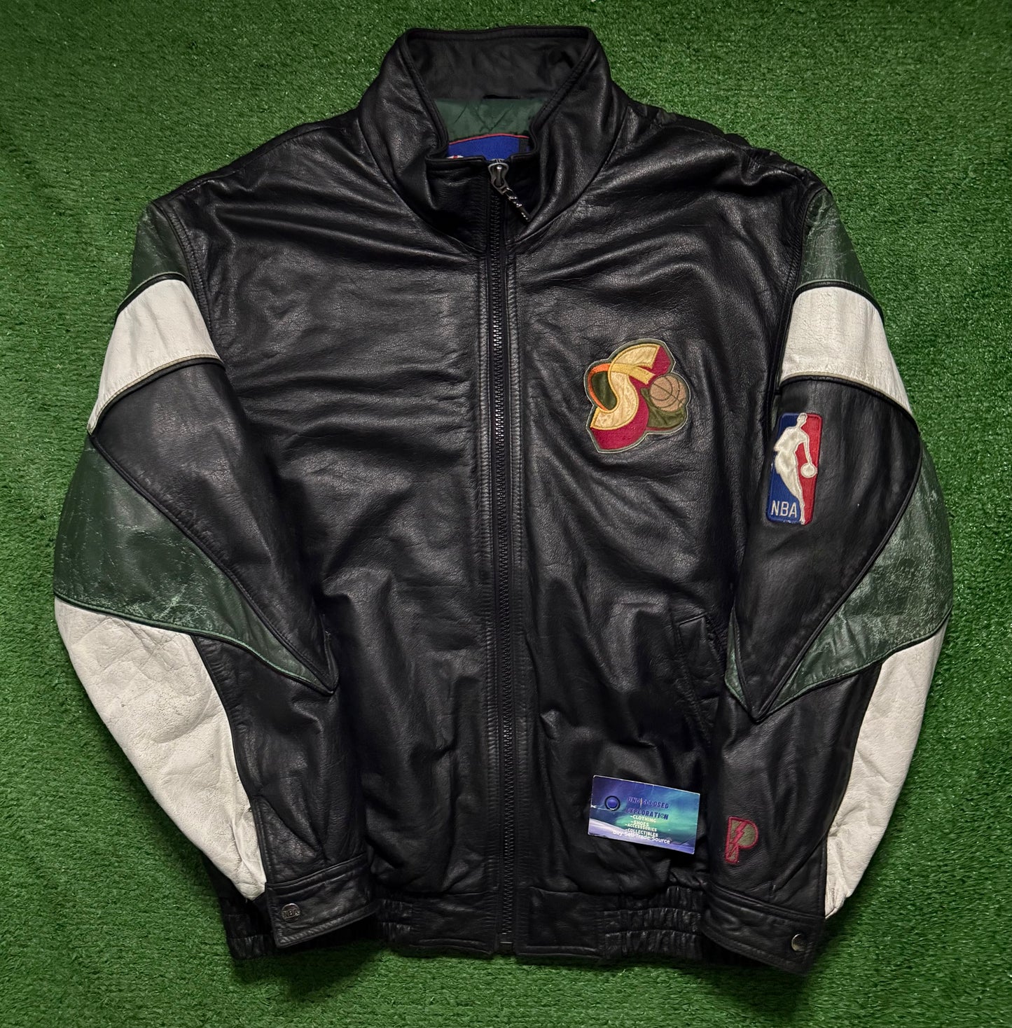 Vintage Seattle SuperSonics Jacket Leather Pro Player