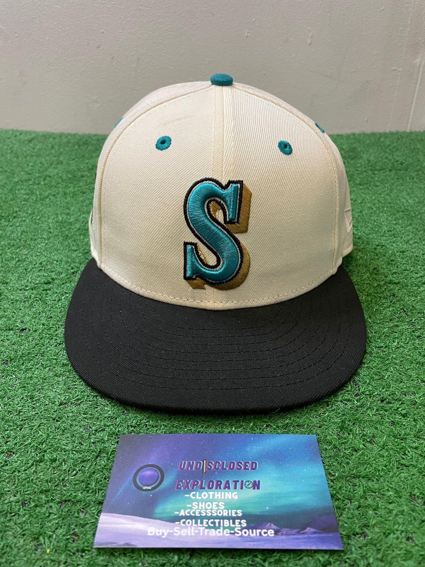 Seattle Mariners 35th anniversary white and teal new era fitted hat