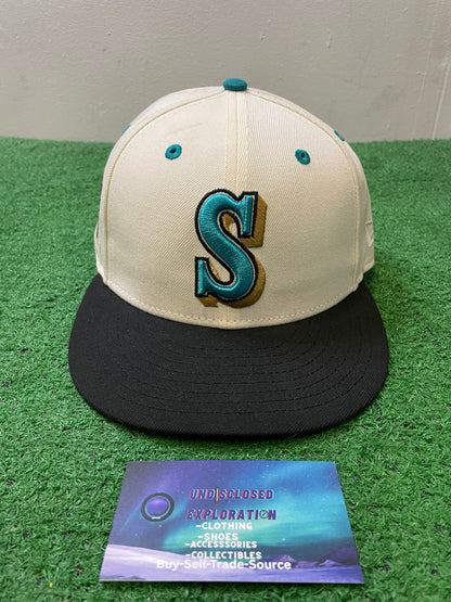 Seattle Mariners 35th anniversary white and teal new era fitted hat
