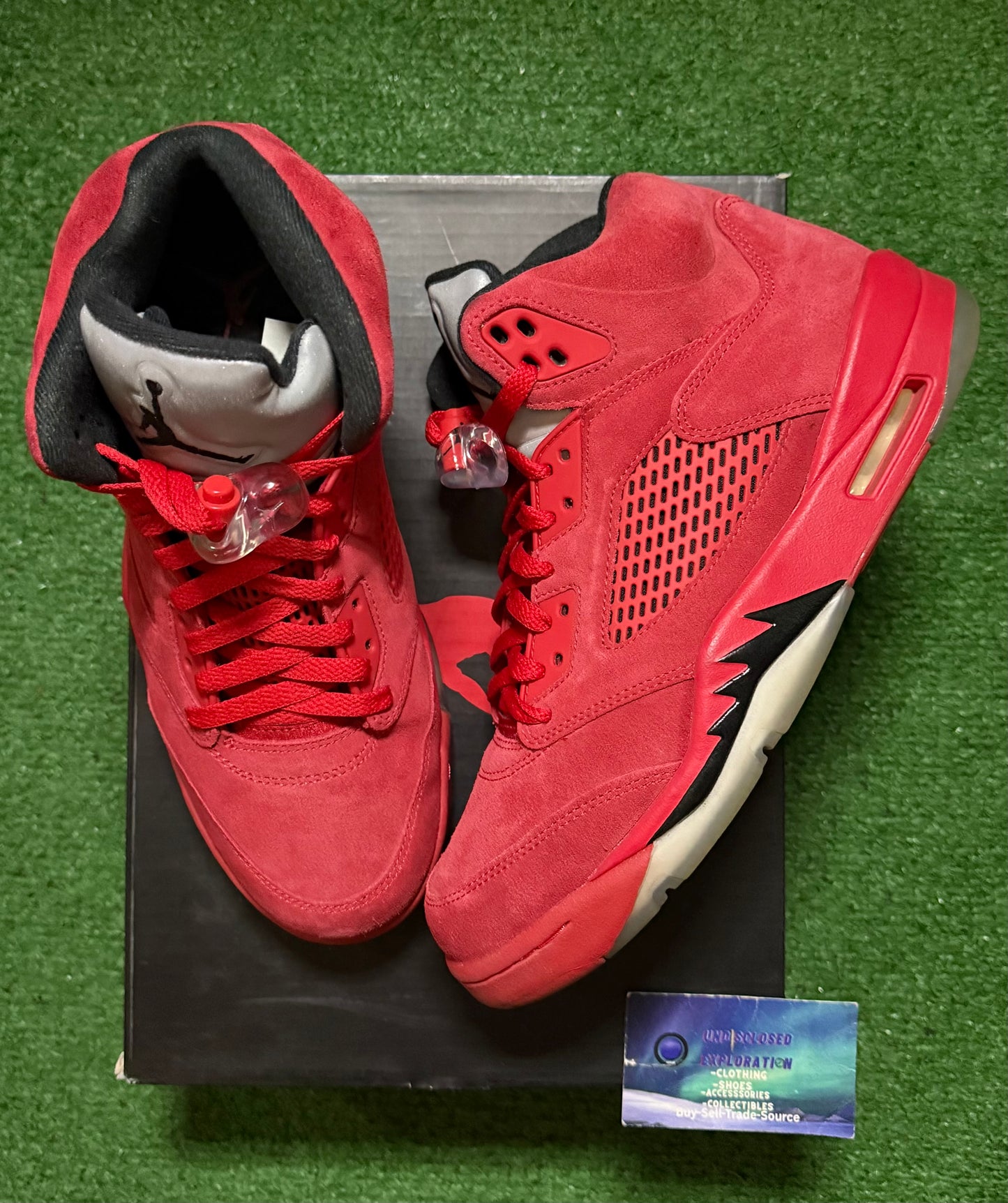 Jordan 5 Red Suede 9.5 Men/11 Women “Preowned”