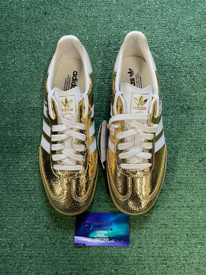 Adidas samba gold metallic cracked leather