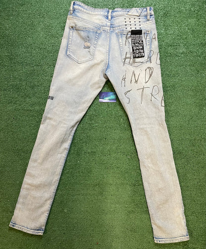 Ksubi graffiti light wash jeans