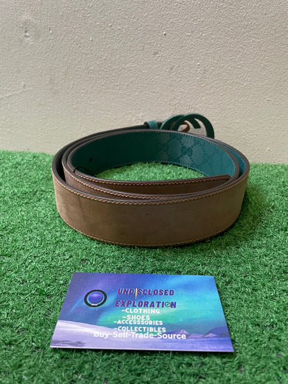Gucci Imprime Monogram Interlocking G green Belt