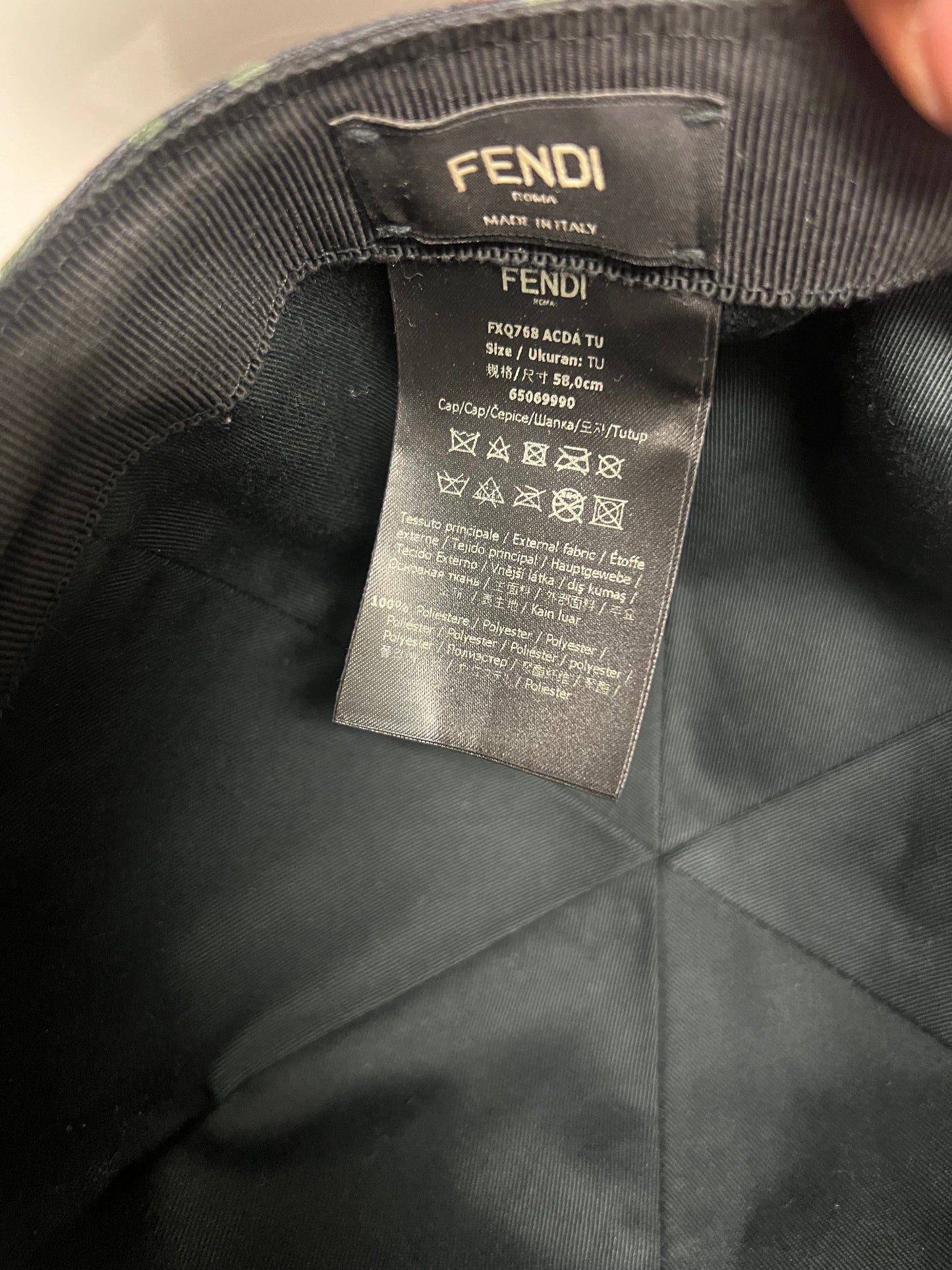 Fendi zucca FF green & black hat